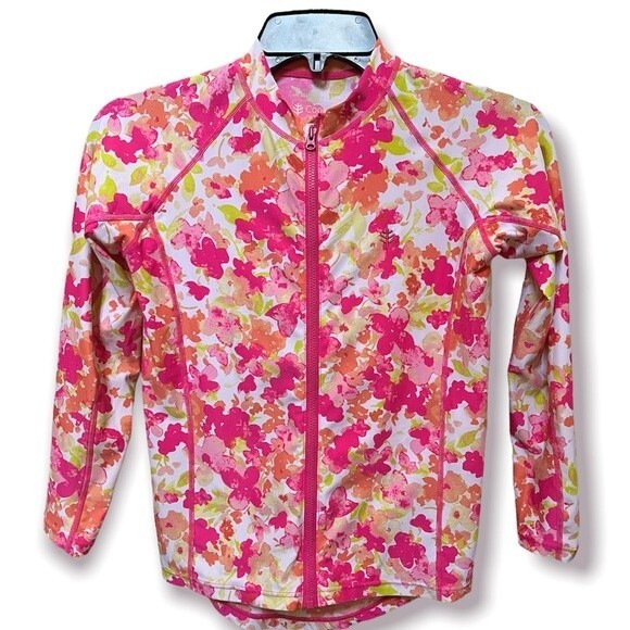 Coolibar Full Zip Floral Print Rashguard M - Picture 1 of 7